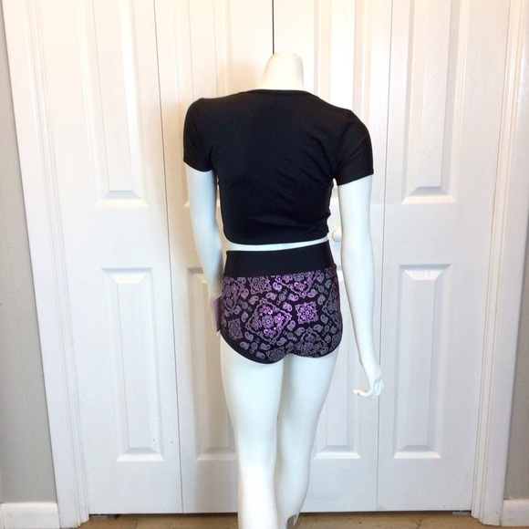 Kandi Kouture 2Pc Magenta Cropped Top & Dance Brief Set Size Teen Small - Picture 4 of 8